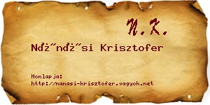Nánási Krisztofer névjegykártya